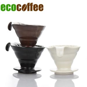 02 Size Dripper Ceramic  Coffee Maker V60 Coffee Drip  Brewer White/Black/Brown Espresso Maker Send 40 Pcs