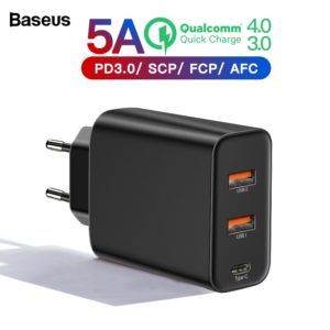 Baseus Quick Charge 4.0 3.0 Multi USB Charger For iPhone Xiaomi Samsung Huawei SCP QC4.0 QC3.0 QC C PD Fast Mobile Phone Charger