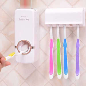 Bathroom Accessories Set Tooth Brush Holder Automatic Toothpaste Dispenser Holder Toothbrush Wall Mount Rack  Tools Set