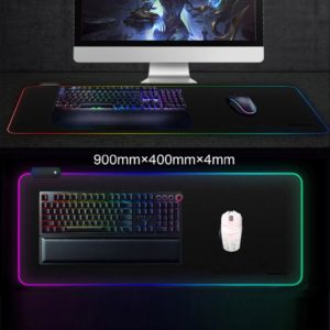 Elisona 40x90cm Large LED RGB Mouse Pad USB Wired Gaming  Mice Mat for Overwatch Lol Dota Csgo Borderlands Fallout Gamer