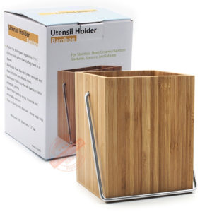 Kitchen Utensil Set Holder Shelf  Containers Food Storage Square Bamboo Kitchenware Tube Chopsticks Box Container